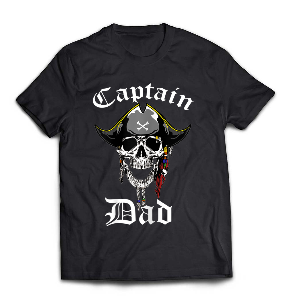 Captain Dad Pirate Skull Halloween T-Shirt: Celebrate Your Nautical Spirit